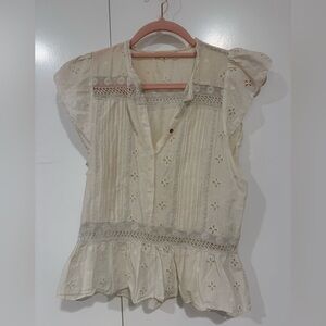 Ulla Johnson Ivory Embroidered Top